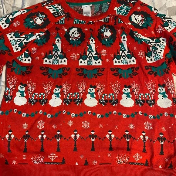 Disney Red and Green Holiday Sweater - Picture 1 of 4